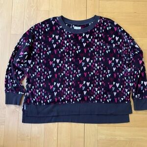 Secret Treasures Black and Pinks Vibrant Heart Pattern Top Size 2X